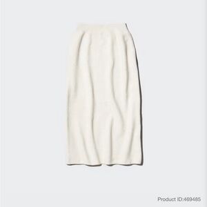 Uniqlo soufflé yarn Elegant Cream Midi Skirt